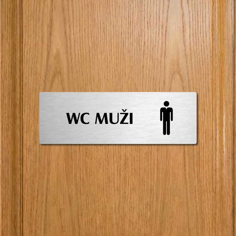 WC muži, 200x66mm, stříbrná popiska 